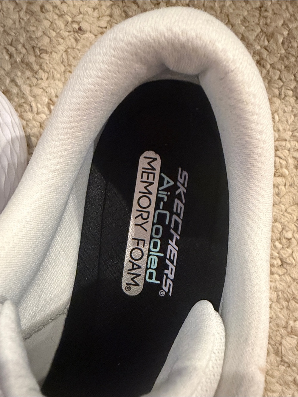 Skechers Women’s White Sneakers with Silver Logo - Picture 3 of 9